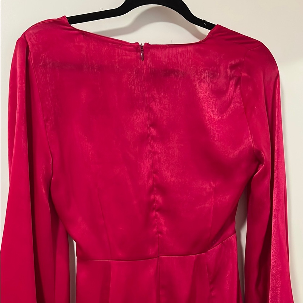 Chic Pink (Raspberry Color) Wrap Dress - Picture 6 of 10